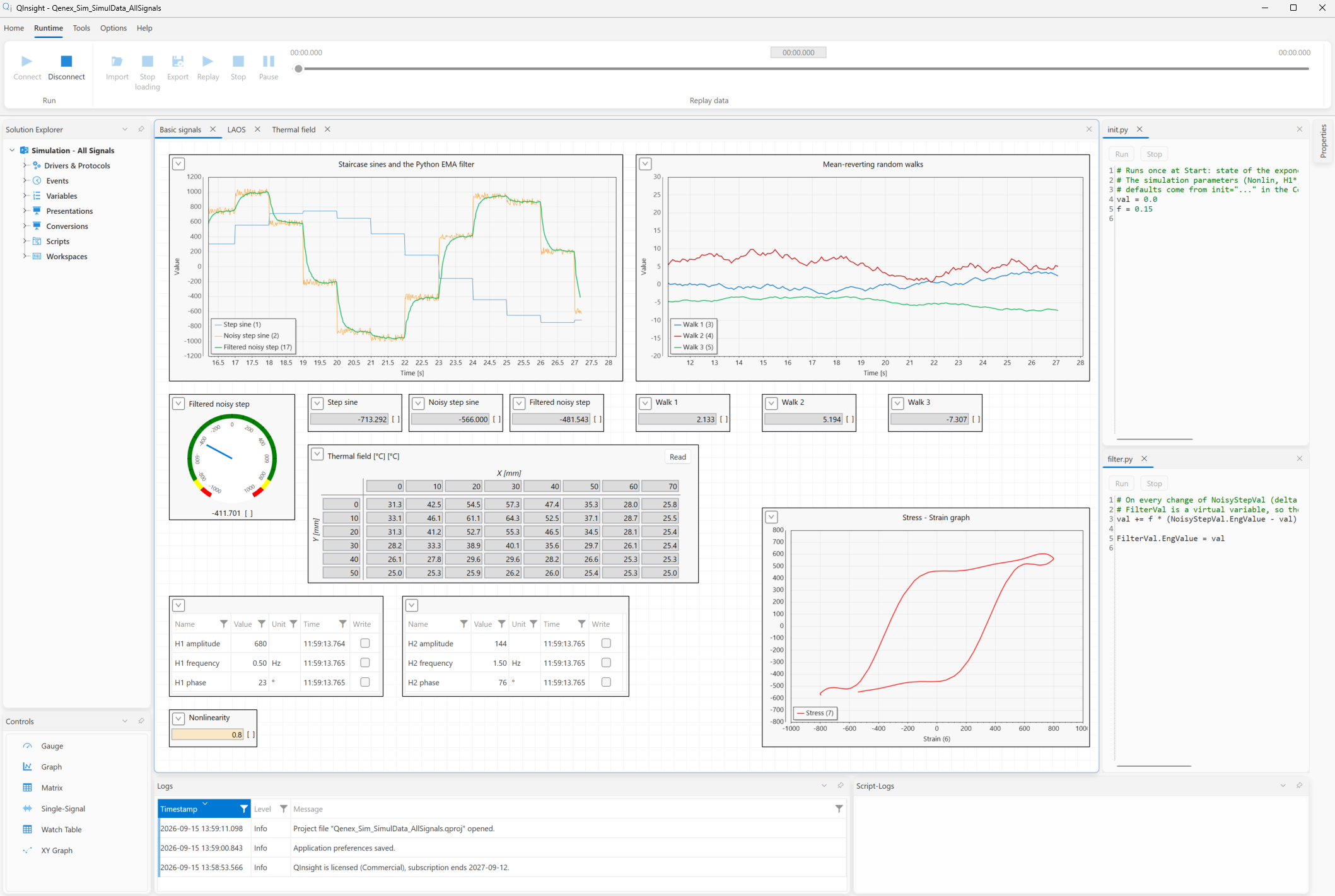 Celá aplikace QInsight postavená na QENEX Suite